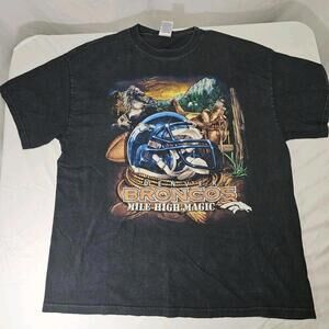 VTG Denver Broncos T Shirt Mens XL Mile High Magic Faded Shirt